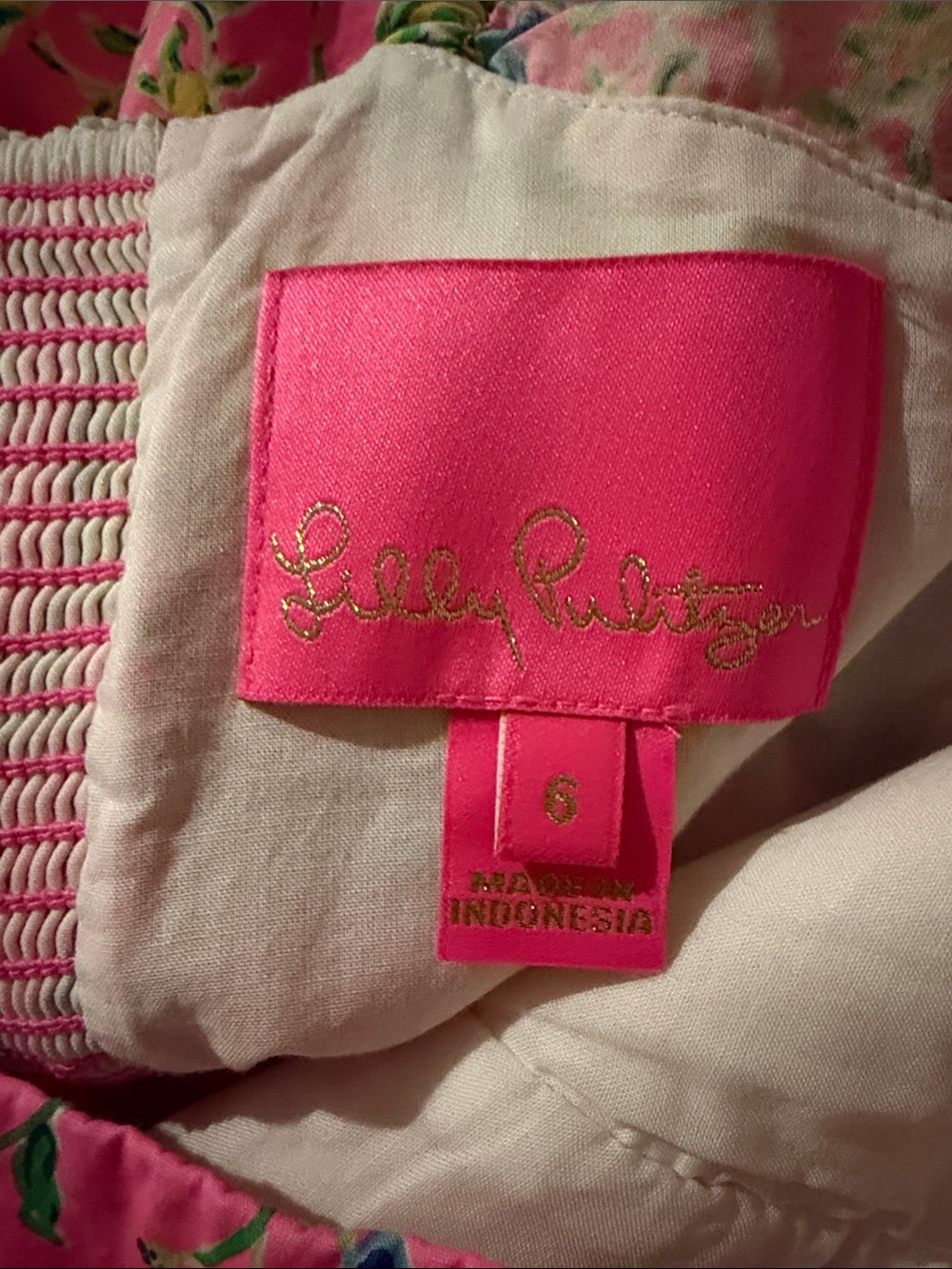 Lilly Pulitzer Hot Pink Label Floral Sundress - Picture 3 of 3